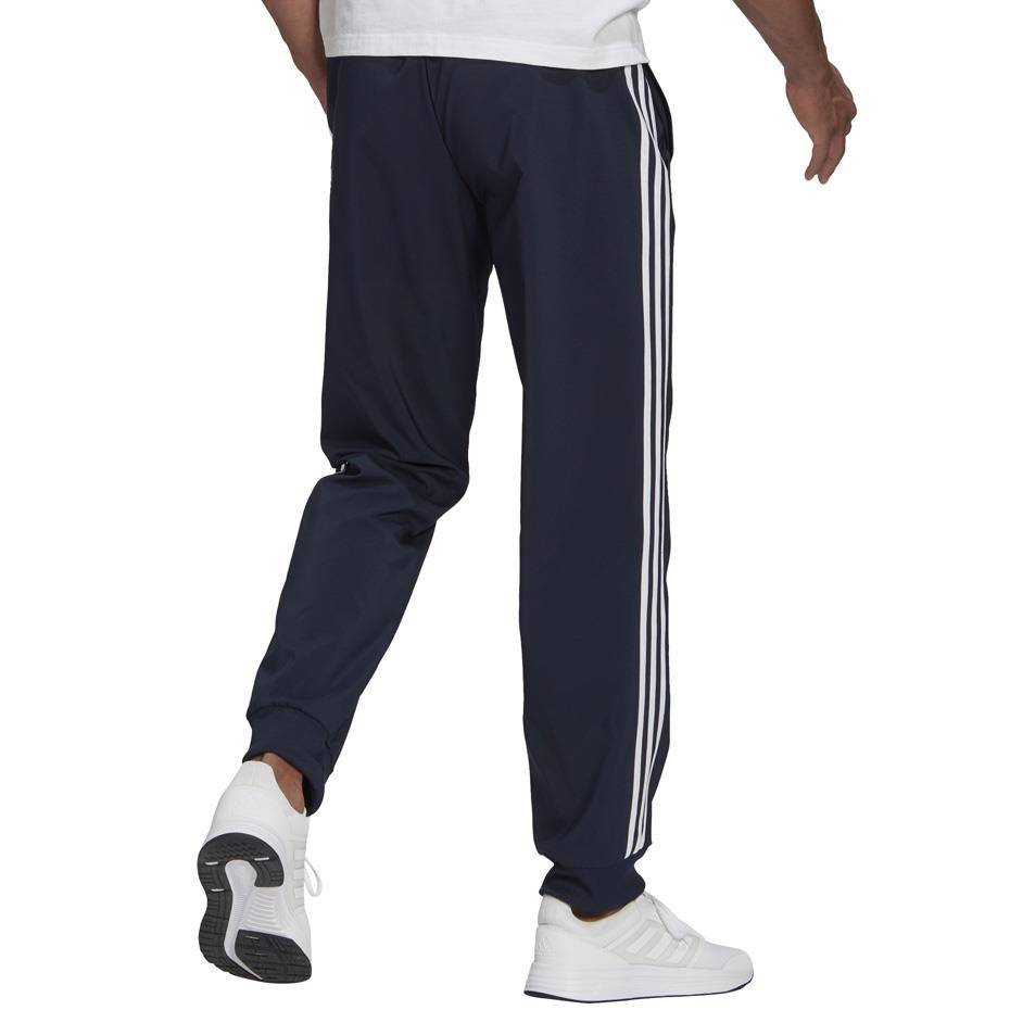 Spodnie męskie adidas Essentials Tapered Cuff 3 Stripes Pants granatowe  GK8981