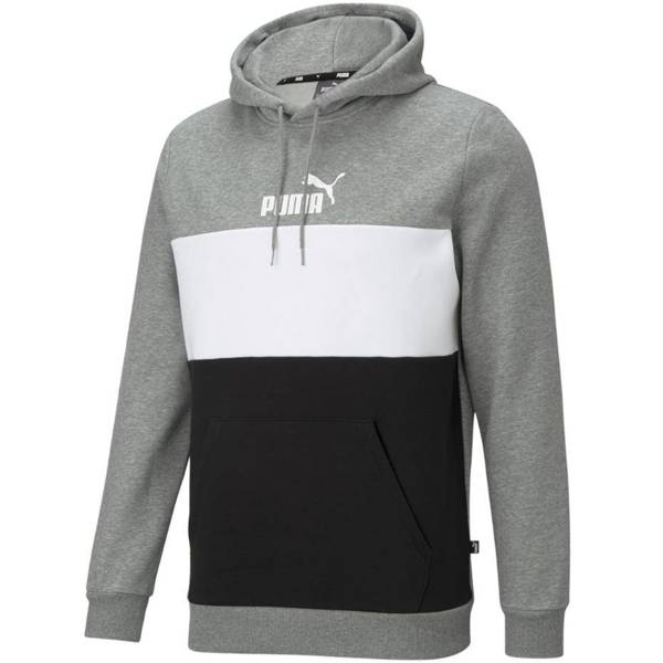 Bluza męska Puma ESS+ Colorblock Hoodie FL szara 587917 03