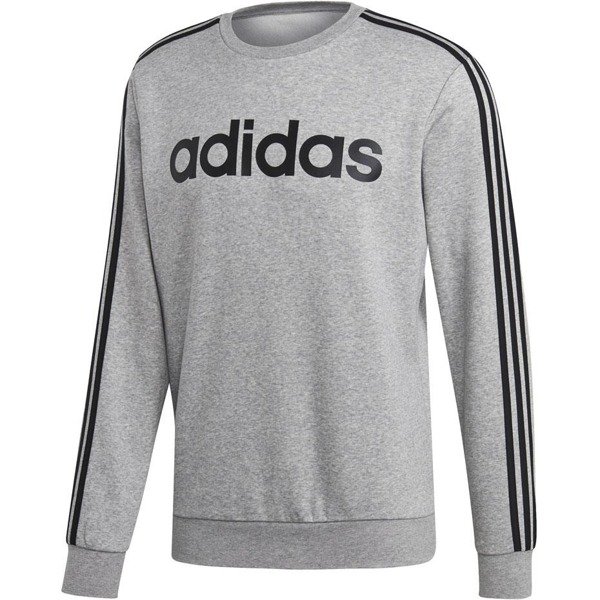 Bluza męska adidas Essentials 3 Stripes Crewneck Fleece szara EI4902