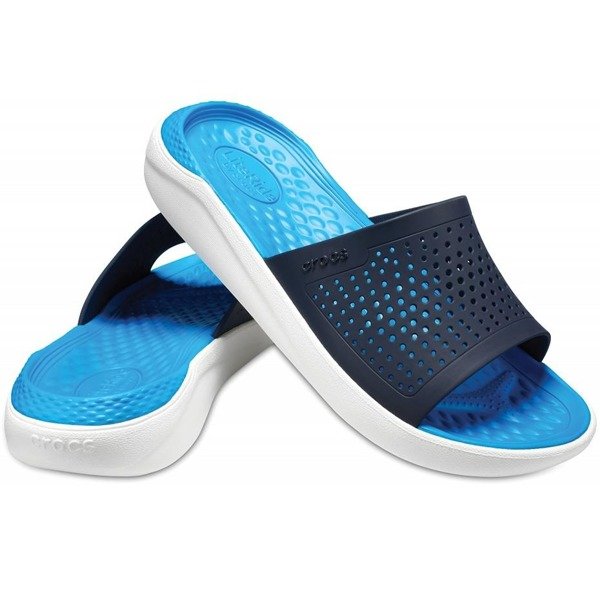 Crocs klapki Literide Slide granatowo-białe 205183 462